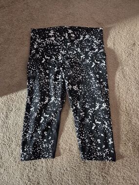 Under Armour Black and White Splatter Fly Fast Leggings